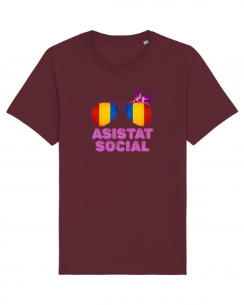 Tricou de Asistat Social- Femeie Burgundy