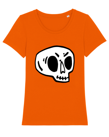 Halloween Orange Funny Skull Bright Orange