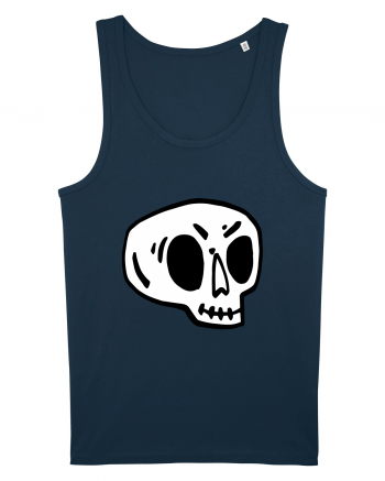 Halloween Orange Funny Skull Navy