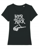 Her Trick Halloween Tricou mânecă scurtă guler larg fitted Damă Expresser