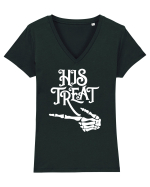 His Treat Halloween Tricou mânecă scurtă guler V Damă Evoker