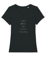 I Like Dogs Design Tricou mânecă scurtă guler larg fitted Damă Expresser