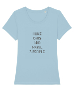 I Like Cats Design Tricou mânecă scurtă guler larg fitted Damă Expresser