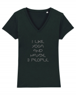 I Like Yoga Design Tricou mânecă scurtă guler V Damă Evoker