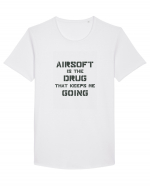 Airsoft is the Drug Design Tricou mânecă scurtă guler larg Bărbat Skater