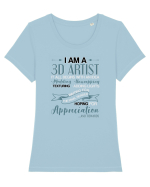 3D artist Tricou mânecă scurtă guler larg fitted Damă Expresser