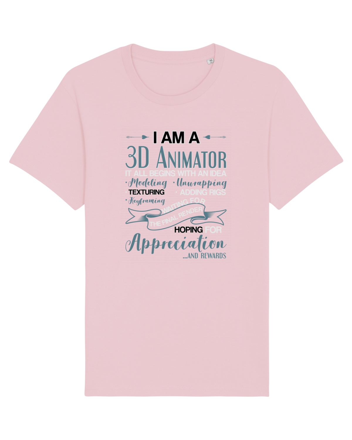 Tricou mânecă scurtă Unisex Rocker Cotton Pink