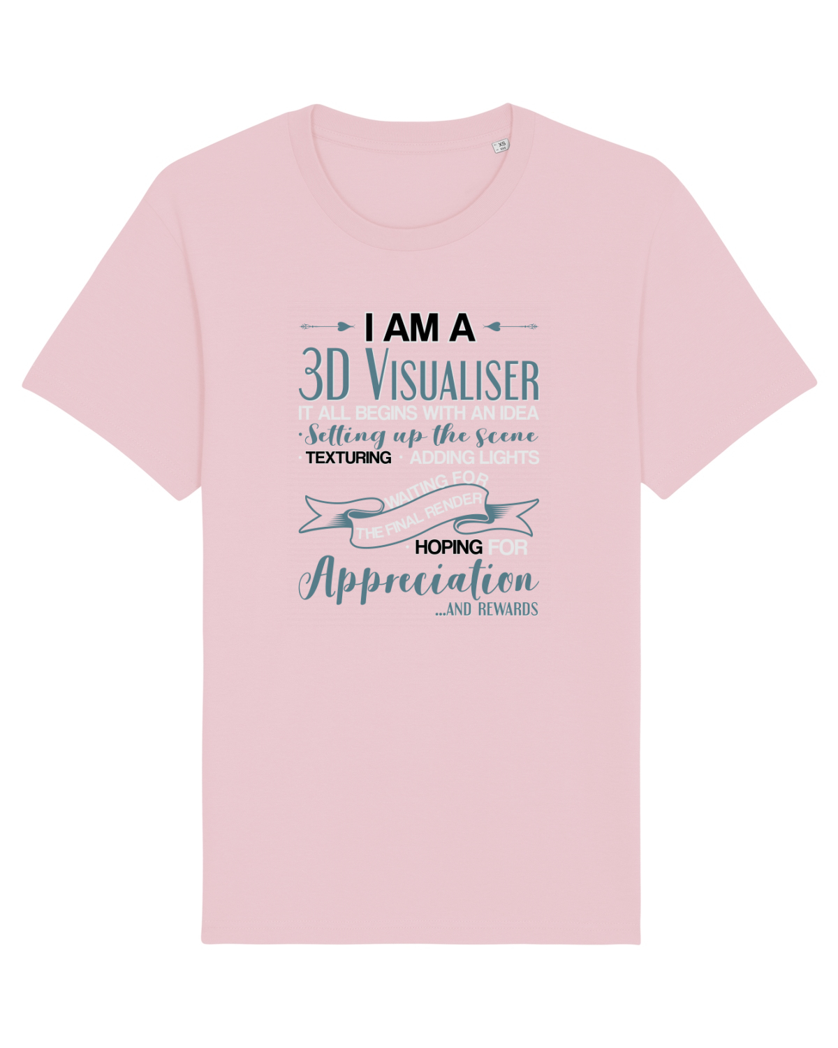 Tricou mânecă scurtă Unisex Rocker Cotton Pink