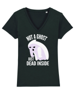 ghost cow moo i mean boo Tricou mânecă scurtă guler V Damă Evoker