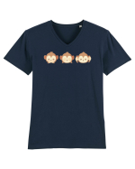 Monkey Emoji Tricou mânecă scurtă guler V Bărbat Presenter