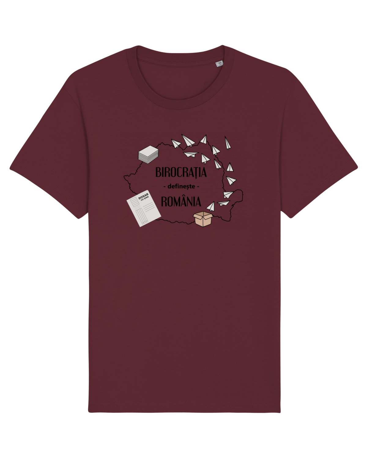 Tricou mânecă scurtă Unisex Rocker Burgundy