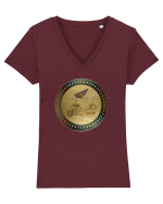 Goldwing Badge Tricou mânecă scurtă guler V Damă Evoker