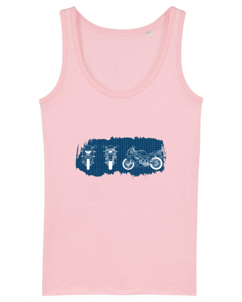 Motorcycle Blueprint Cotton Pink