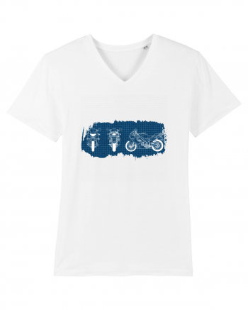 Motorcycle Blueprint White