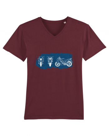 Motorcycle Blueprint Burgundy