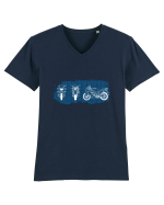 Motorcycle Blueprint Tricou mânecă scurtă guler V Bărbat Presenter