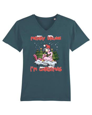Merry Drunk I'm Christmas Pink Flamingo Stargazer