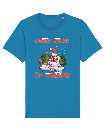 Merry Drunk I'm Christmas Pink Flamingo Azur