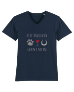 If it involves dogs, wine, and horses count me in Tricou mânecă scurtă guler V Bărbat Presenter
