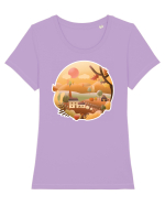 Peisaj de toamna Tricou mânecă scurtă guler larg fitted Damă Expresser