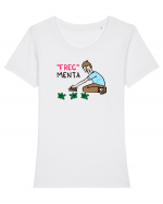 „Frec” menta Tricou mânecă scurtă guler larg fitted Damă Expresser