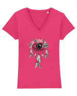 Ochi FLoral Dreamcatcher Tricou mânecă scurtă guler V Damă Evoker