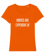 Horses are Expensive AF Tricou mânecă scurtă guler larg fitted Damă Expresser