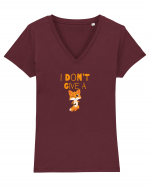 I Don't Give a Fox Tricou mânecă scurtă guler V Damă Evoker