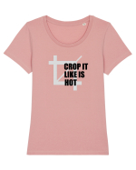 Crop It Like Is Hot Tricou mânecă scurtă guler larg fitted Damă Expresser
