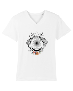 Geometric Floral Tricou mânecă scurtă guler V Bărbat Presenter