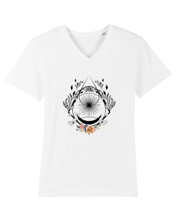 Geometric Floral White