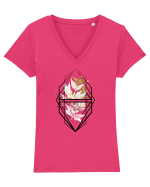 Flori in Geometrie Tricou mânecă scurtă guler V Damă Evoker