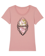 Flori in Geometrie Tricou mânecă scurtă guler larg fitted Damă Expresser
