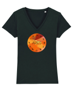 Aries Astrological Sign/BERBEC/Zodiac Tricou mânecă scurtă guler V Damă Evoker