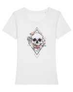 Craniu Floral Tricou mânecă scurtă guler larg fitted Damă Expresser