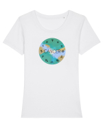 Cancer Astrological Sign/RAC/Zodiac Tricou mânecă scurtă guler larg fitted Damă Expresser