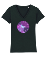 Gemini Astrological Sign/GEMENI/Zodiac Tricou mânecă scurtă guler V Damă Evoker