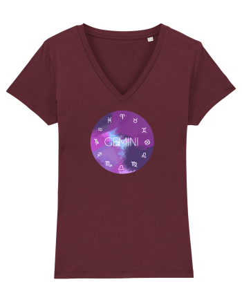 Gemini Astrological Sign/GEMENI/Zodiac Burgundy