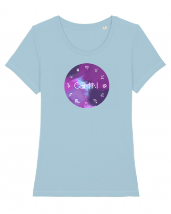 Gemini Astrological Sign/GEMENI/Zodiac Sky Blue