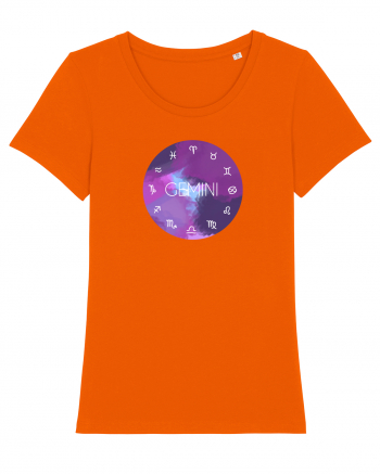 Gemini Astrological Sign/GEMENI/Zodiac Bright Orange