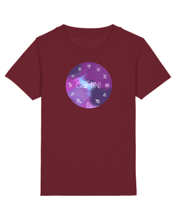 Gemini Astrological Sign/GEMENI/Zodiac Burgundy