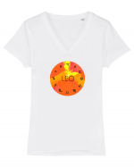 Leo Astrological Sign/LEU/Zodiac Tricou mânecă scurtă guler V Damă Evoker
