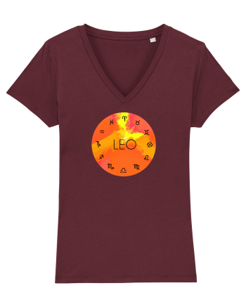 Leo Astrological Sign/LEU/Zodiac Burgundy
