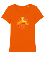 Leo Astrological Sign/LEU/Zodiac Tricou mânecă scurtă guler larg fitted Damă Expresser