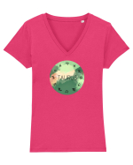 Taurus Astrological Sign/TAUR/Zodiac Tricou mânecă scurtă guler V Damă Evoker