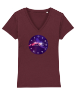 Scorpio Astrological Sign/SCORPION/Zodiac Tricou mânecă scurtă guler V Damă Evoker