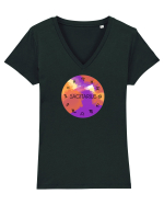 Sagitarius Astrological Sign/SAGITARIUS/Zodiac Tricou mânecă scurtă guler V Damă Evoker