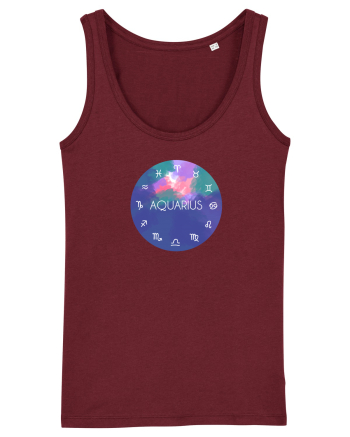 Aquarius Astrological Sign/AQUARIUS/Zodiac Burgundy