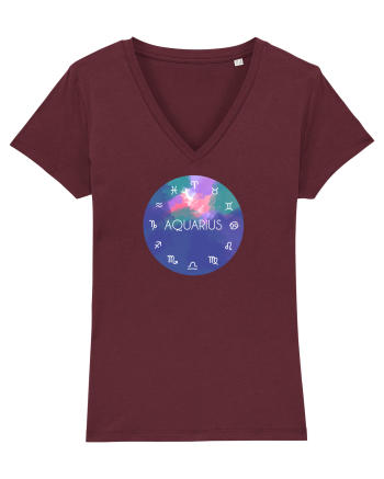 Aquarius Astrological Sign/AQUARIUS/Zodiac Burgundy