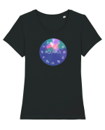 Aquarius Astrological Sign/AQUARIUS/Zodiac Tricou mânecă scurtă guler larg fitted Damă Expresser